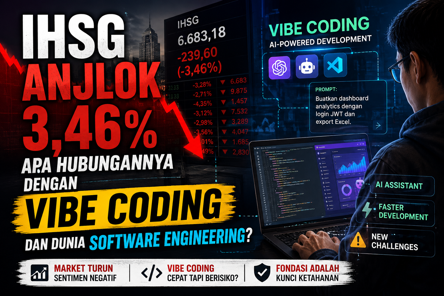 IHSG Anjlok 3,46 Persen: Ketika Dunia Finansial dan “Vibe Coding” Mulai Mirip